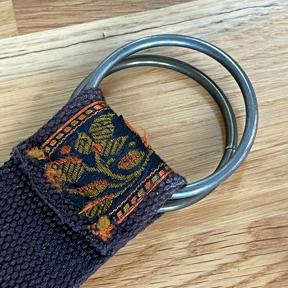 canvas & embroidered adjustable ring belt guitar strap style boho vibe - Picture 6 of 8